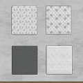 Four Square Cushions With Different Patterns As Wall Decor In Neutral Tones 3d model