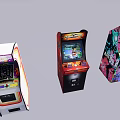 Vibrant Retro Arcade Game Machines As Popular Electric Toys For Kids And Families
