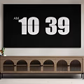 Modern Wooden TV Stand With Arched Doors And Storage Featuring Vase With Green Plants