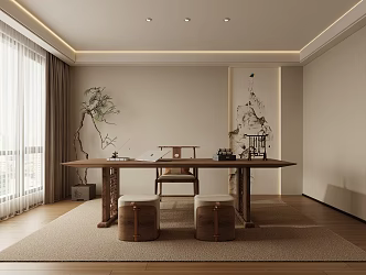 Study Zen Study Desk Office 3d model