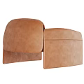 Modern Leather Lounge Chair With Curved Arms Sleek Lines And Comfortable Seat