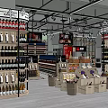 Modern Tobacco and Liquor Store With Well Arranged Shelves Displaying Various Wines And Tobacco Products