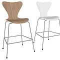 Modern White and Wooden Bar Stools With Sleek Metal Legs in Contemporary Style
