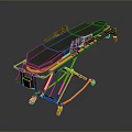 Adjustable Ambulance Stretcher With Yellow Frame Black Mattress And Wheels Design