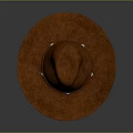 Brown Cowboy Hat With Decorative Band And Pearl Accents In Suede Material