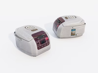 Two Modern Digital Rice Cookers With Stainless Steel Body For Home Kitchen Use 3d model
