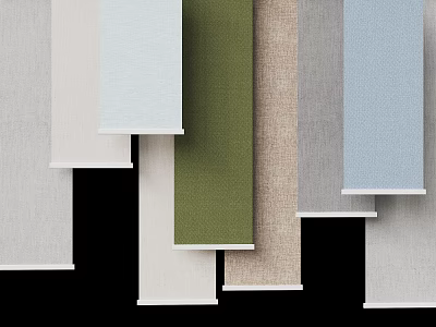 Japanese-style roller shutter modern dream curtain modern roller shutter floor-to-ceiling window roller shutter curtain cloth curtain 3d model