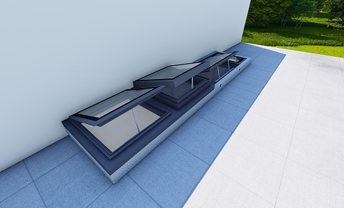 Skylight of lighting well 3d model