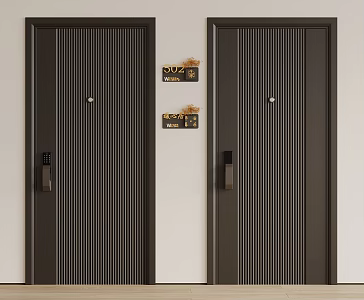 Entry door security door fingerprint lock electronic lock 3d model