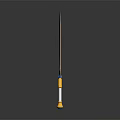 Decorative Fantasy Sword With Golden Blade Blue Gemstone Golden Hilt Guard And White Base