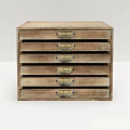 Practical Public Facility Wooden Drawer Cabinet With Multiple Drawers And Metal Handles