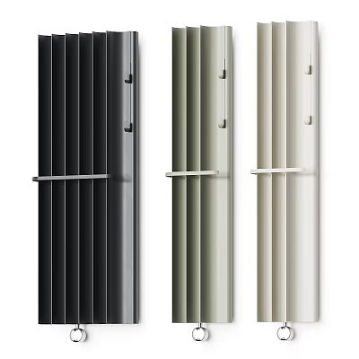 Modern Vertical Striped Wall Hooks With Horizontal Bars In Three Colors 3d model