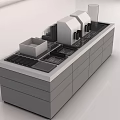Modern Functional Desk With Sleek Design Storage Drawers And Spacious Work Surface 3d model