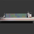 Cargo Ship With Colorful Containers On Deck 3d model