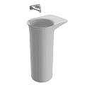 Modern White Pedestal Washbasin With Sleek Design For Bathroom Interior