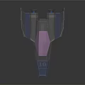 Futuristic Blue Starfleet Spacecraft Model with Wings Cockpit and Number 20