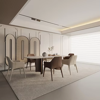 Modern dining table 3d model