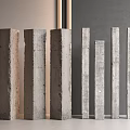 Concrete Columns With Textured Surfaces In Various Heights For Modern Interior Design 3d model