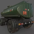 Green Industrial Tanker Truck With Large Tires Liquid Storage And Side Ladder