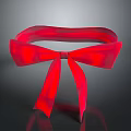 Adorable Animal Wearing Bright Red Bow Tie On Shiny Black Surface