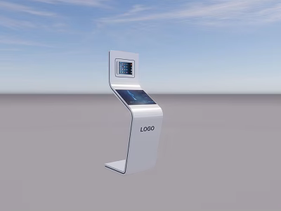 Modern Public Facility Self Service Kiosk With Touch Screen Display And Control Panel 3d model