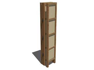 New Chinese Folding Door 3d model