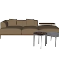 Modern chaise sofa combination 3d model