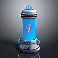 Decorative Ornament Set Featuring Blue Liquid With Seahorse In Modern Tech Inspired Design