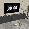 Modern Black TV Cabinet Sideboard Balcony Cabinet Storage Cabinet Entrance Cabinet 3d model