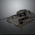 Vintage Military Tank With Long Cannon Tracks And Shells On Side