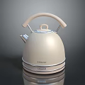 Stylish Cream Smeg Kettle Featuring Modern Metallic Smooth Reflective Surface For Home Kitchen 3d model