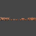 Orange Heavy Duty Utility Vehicle Featuring Multiple Wheels Antenna And AZ-300 Marking