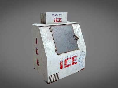 Kitchen Appliance White Ice Maker Featuring Worn Appearance Vintage Design Making Ice Efficiently 3d model