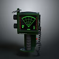 Green Radar Detection Instrument Featuring Fan Shaped Display Screen Knobs And Chain