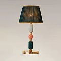 Modern Table Lamps with Colorful Bead Decorations Gold Bases and Various Shaped Lampshades