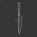 Professional Sharp Kitchen Cooking Knife With Black Handle And Stainless Steel Blade