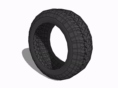 High Quality Black Car Tire Featuring Deep Tread Pattern And Rubber Construction 3d model