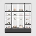 Stylish Modern Multi Tiered Shoe Rack Display With Various Shoes And Handbags