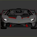 Modern Sleek Gray Sports Car With Red Accents Aerodynamic Design And Rear Spoiler
