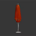 Red Outdoor Umbrellas With Three Distinct Base Colors On White Background