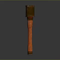 Vintage Rusty Hammer Weapon With Wooden Handle And Metal Head Design