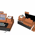 Modern Commercial Cash Register Equipment With Display Screen And Receipt Printer