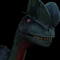 Reptile Dinosaur Model Showcasing Head Crest Blue Color And Dynamic Stance