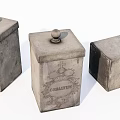 Stone Wood Decorative Square Storage Boxes With Engraved Lids And Designs 3d model