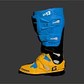 Blue And Yellow Shin Guards With G Logo For Sports Protection