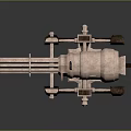 Turret Turntable Railgun Sci-fi Tower Defense Game Tower Defense Sci-fi Turret Game Turret Game Battery 3d model