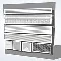 Various Air Conditioner Vent Designs Featuring Different Grille Patterns 3d model