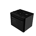 Kitchen Appliance Black Gas Stove With Oven And Control Knobs