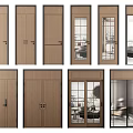 Modern Wooden Swing Doors With Glass Panels And Various Design Styles For Home Interior