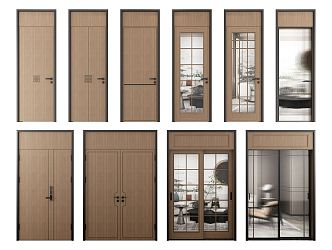 New Chinese Style Flat Door 3d model